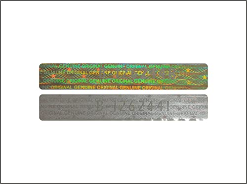 100 pcs Silver Hologram Seals 1.89 x .29 Inch, Security Warranty Stickers, Void Tamper evident Holographic Labels
