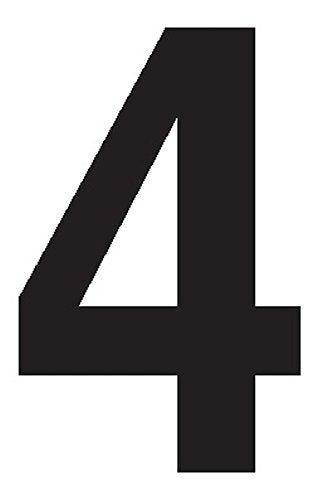 Labelmaster NUMERAL4W "Numeral 4" Labels, 2", White Vinyl (Pack of 50)