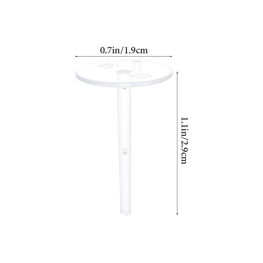 Toyvian 200pcs Clear Cake Topper Stand Base Cake Topper Support Stand Insert for Cupcake Fondant Dollhouse Table Centerpiece Diy Baking Supplies Easy Install and Remove