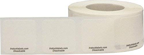 Dissolvable Food Storage Labels Blank Shelf Life for Food Rotation Prep 1 Inch Square 500 Adhesive Stickers