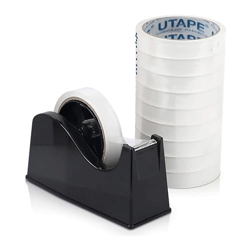 Singles Heavy Duty Clear Tape 1/2 Inch x 75 Yards Long, Packing Shipping Tape Refills Available Packaging Tape for Moving Boxes & Moving Supplies, Clear Office Use Sealing Tape 5 Roll 1/2" x 225'