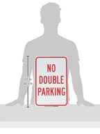 Brady 129721 Traffic Control Sign, Legend "No Double Parking", 18" Height, 12" Width, Red on White