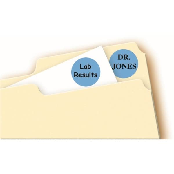 Avery Print/Write Self-Adhesive Removable Labels, 0.75 Inch Diameter, Light Blue, 1,008 per Pack (5461)