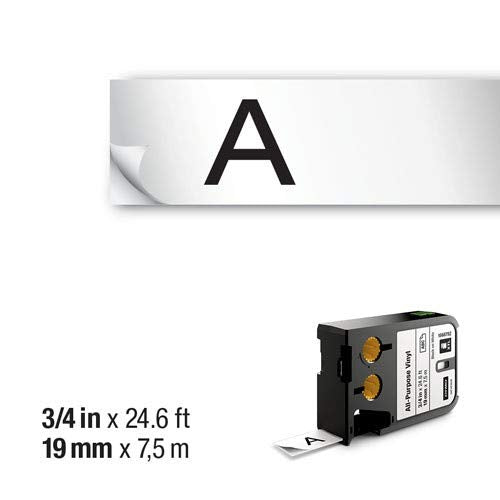 DYMO XTL All-Purpose Vinyl Labels, 1/2" x 23', Black on Clear 3/4" (19MM)