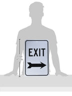 NMC TM80J Traffic Sign, Legend "EXIT" with Right Arrow ALUMINUM .080-EGP