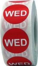 Red Wednesday Circle Dot Stickers, 3/4 Inch Round, 500 Adhesive Labels on a Roll for Scheduling, Organization, Task Management, and Inventory - Made in The USA
