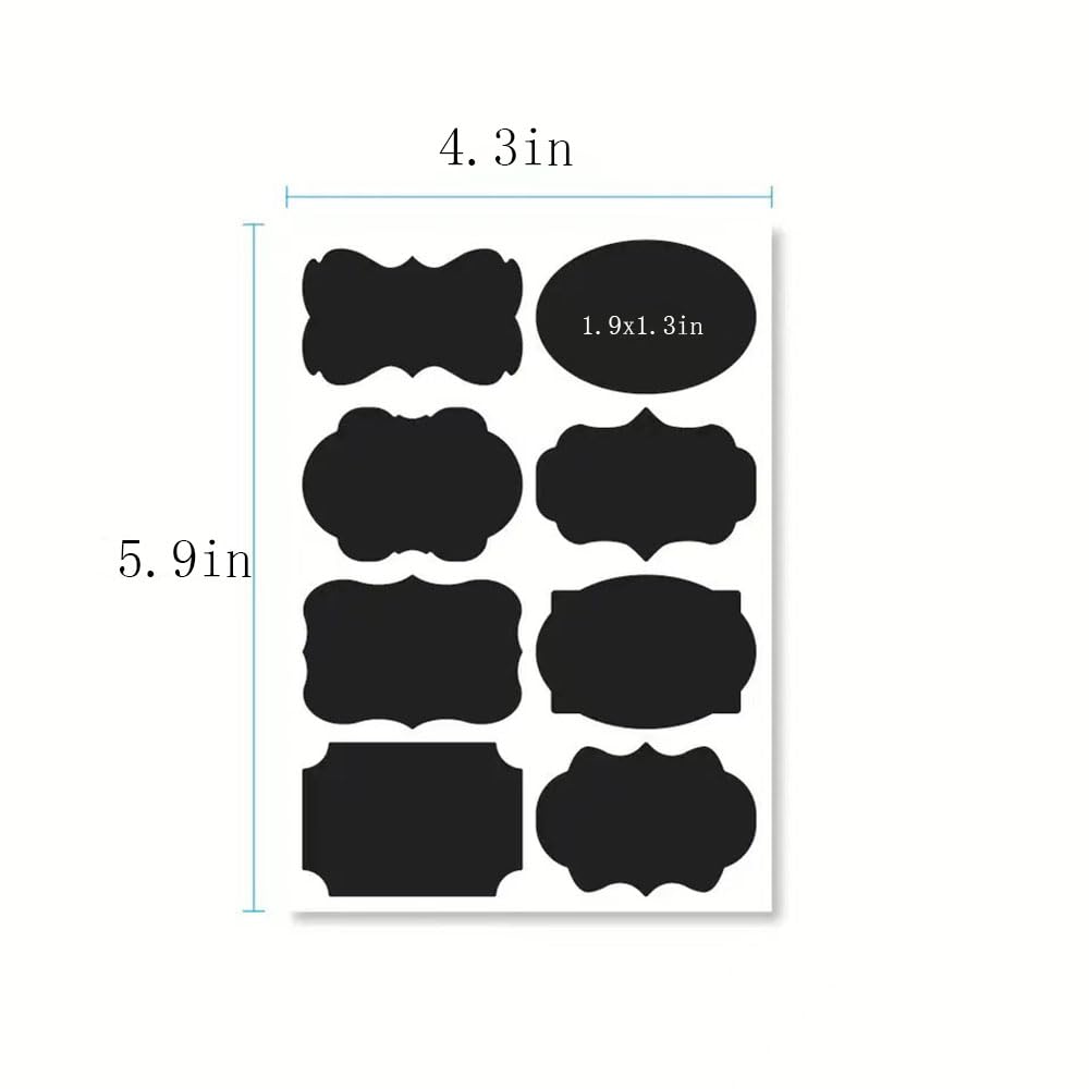 96 Chalkboard Label Stickers Come with a White Pen - for The Label of a jar of Spice Bottles