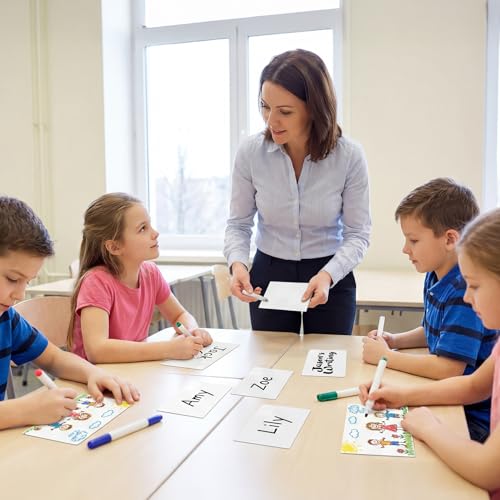 Dry Erase Label Stickers,Self Adhesive Whiteboard Labels with Pens