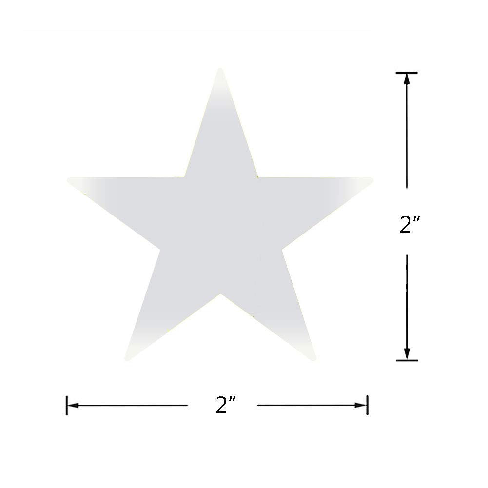 Silver Star Stickers Rewards Metallic Foil Stars Labels 2" Inch Christmas Shiny Foil Shape Coding Dot Stickers Teacher Supplies Envelope Seals for Toddlers Kid DIY Student Classroom, Office 500pcs