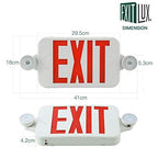 1 Pack Red &Green LED Exit Sign with Emergency Lights-Two LED Adjustable Head Emergency Exit Light-UL Listed- Emergency Exit Light Combo with Backup Battery-120/277VAC. 1 Pack