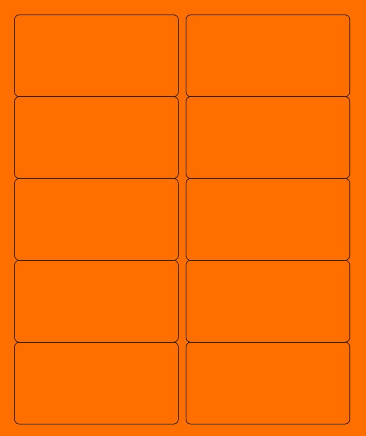 2x4 inches Color Address Labels - Fluoroscent Address Label (Orange)