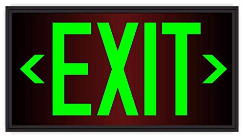 Photoluminescent Exit Sign Red - Framed Flat Wall Mount. UL 924 Code Approved/IBC/NFPA 101/Item: FRUL-050-R