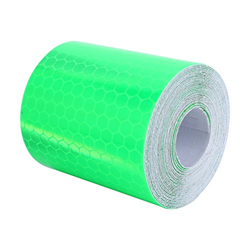 Yosoo Green Reflective Safety Tape, 5cm x PVC Conspicuity Tape, Waterproof High Visibility Hazard Warning for Construction Zones Roadside Alerts
