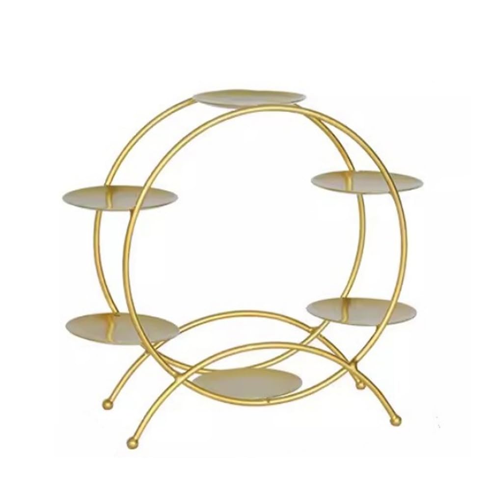 Gold 6-Tier Ferris Wheel Metal Display Rack Tabletop Organizer Gold-Large size