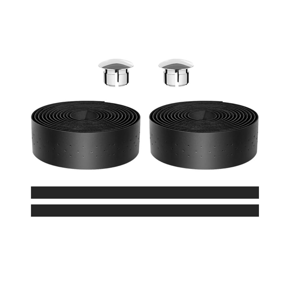Bike Handlebar Tape, EVA PU Leather Bar Tape Wrap for Road Bike Better Grip Bicycle Handlebar Grip Tape with 2 Bar Plugs for Cycling Riding