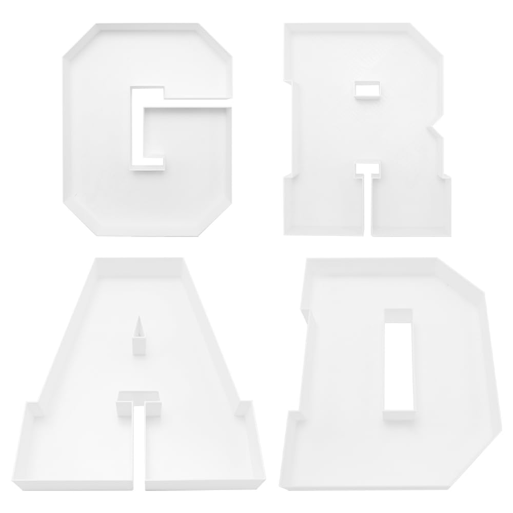 2026 Plastic Fillable Charcuterie Number Letter Shaped Reusable Serving Tray, Waterproof Food Dish Plate, 10 inch, New Year Graduation Party Treat (Grad) GRAD Shape