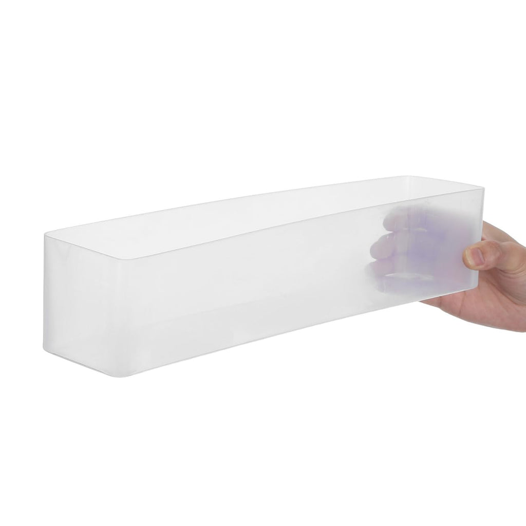 Wakauto 2Pack Slim Clear Plastic Storage Bin Extra Long Narrow Food Storage