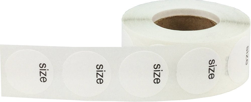 Shoe Size Blank White Stickers for Retail Clothing 0.75 Inch 500 Total Adhesive Labels White Blank