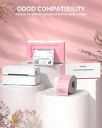 2.25"x1.25" Pink Thermal Labels+Pink Label Holder+Shipping Labels