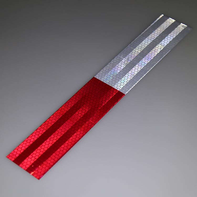Red/White Reflective Tape 10 Pack, 2" x 12", Waterproof Self-Adhesive Safety Caution Warning Tape for Cars, Trucks, Trailers, Boats & Road Signs, Trailer Reflector Red/White 10pcs