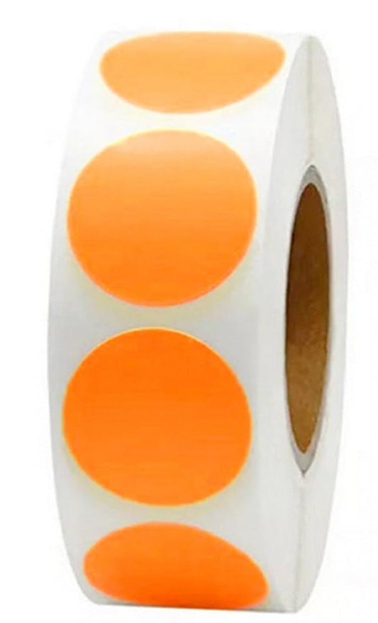 1000PCS Kraft Circle Stickers, Orange, 1 Inch Round Blank Garage Sale Price Stickers, Kraft Coding Tag Labels, Brown Natural Envelope Seals for Home Classroom Jam Canning Jar Labels