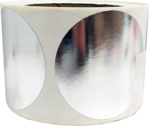 Metallic Silver Color Coding Labels for Organizing Inventory 3 Inch Round Circle Dots 500 Total Adhesive Stickers On A Roll