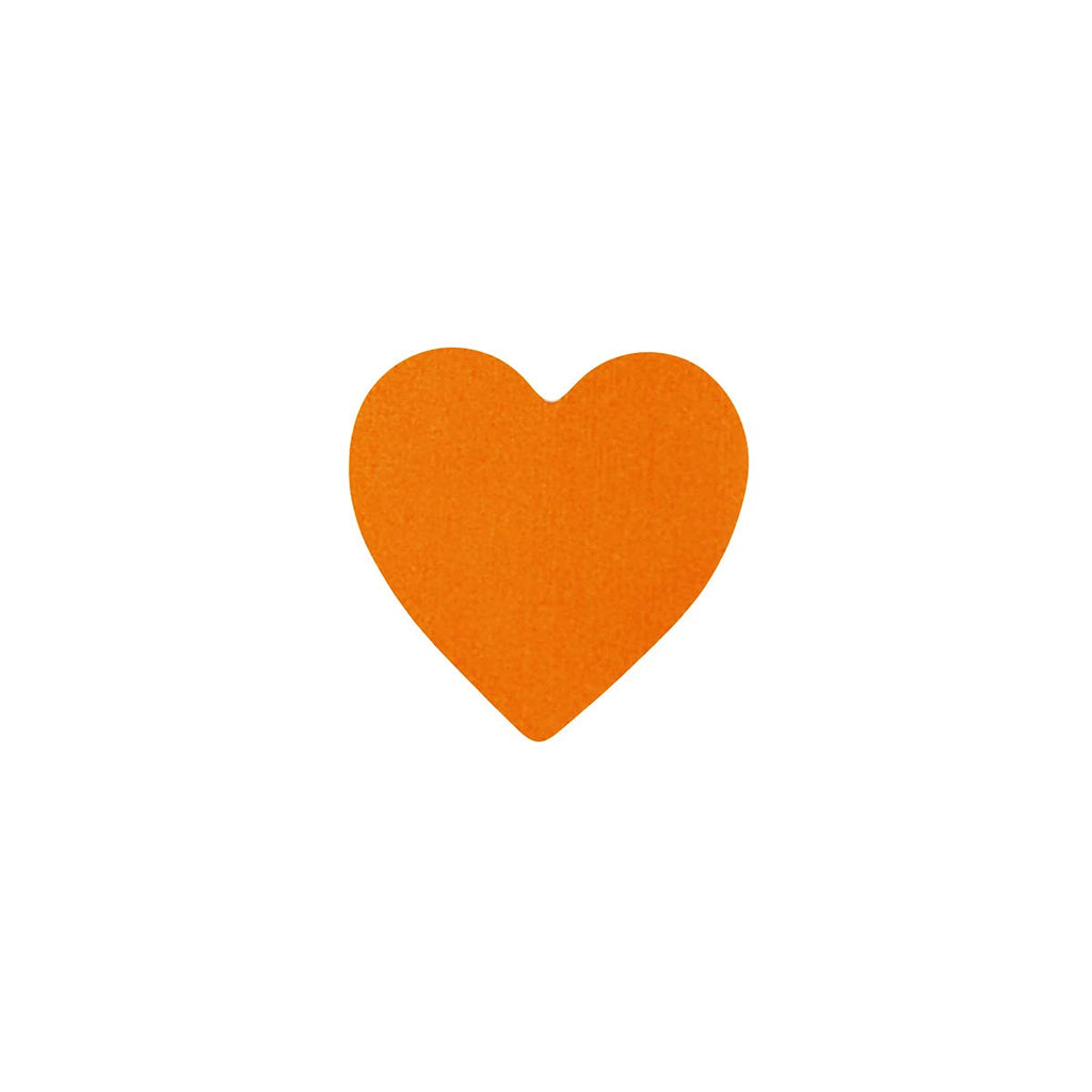Orange heart-shaped adhesive stickers for Valentine's Day crafts and scrapbooking, 0.75 inches, 500 seals 