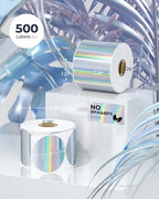 2" Circle Holographic Thermal Label Stickers+2.25 x 1.25 Direct Thermal Labels White Thermal Printer Labels