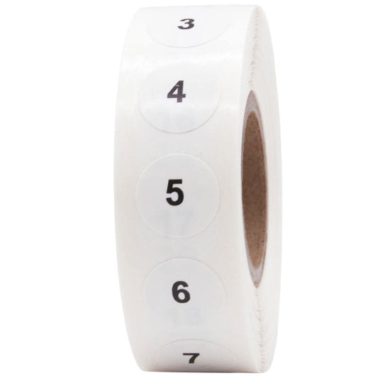 Consecutive Number Stickers 1-1,000 0.50 Inch 1,000 Total Labels