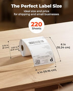 4x6 Direct Thermal Shipping Labels 220 Labels/Roll+2" Circle Thermal Labels 750 Labels/Roll