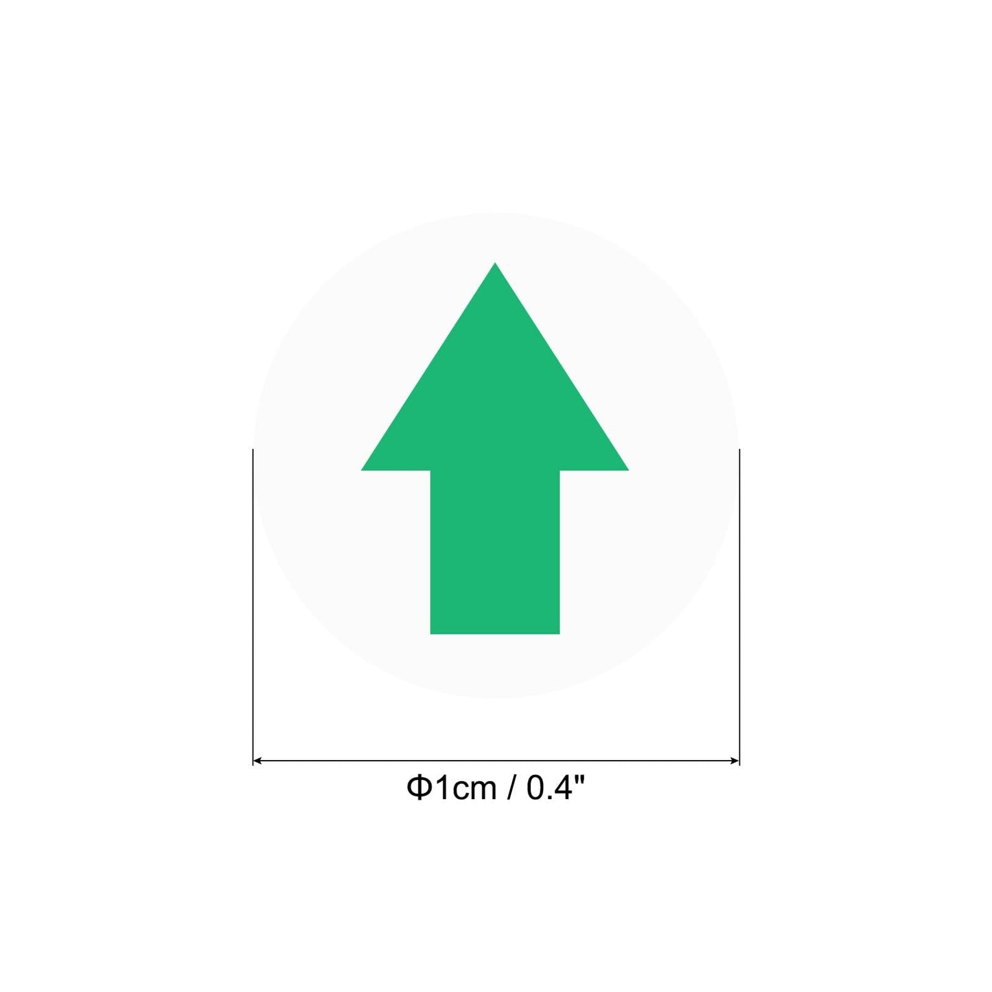 MECCANIXITY Round Arrow Shape Stickers Labels Color Coded 0.4Inch Green Clear for Maps, Reports, Special Projects 210 Count Pack of 5
