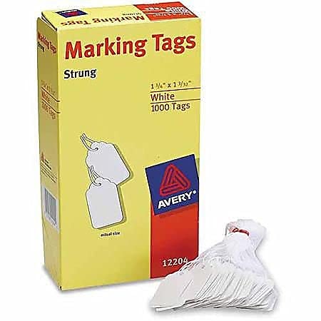 Medium-Weight White Marking Tags, 1.75 x 1.09, 1,000/Box