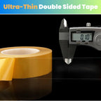 Ultra Thin Clear PET Double Sided Tape 2” x 82 Ft Strong Adhesive Removable No Residue Transparent Mounting Tape for DIY Crafts Office Home Decoration Industrial Fixing 2" X 82 Ft