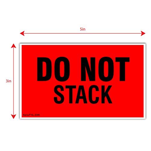 Kenco 3" X 5" Do not Stack Fluorescent Shipping Label Stickers for Shipping and Packing - 500 Adhesive Labels Per Roll 1 PACK
