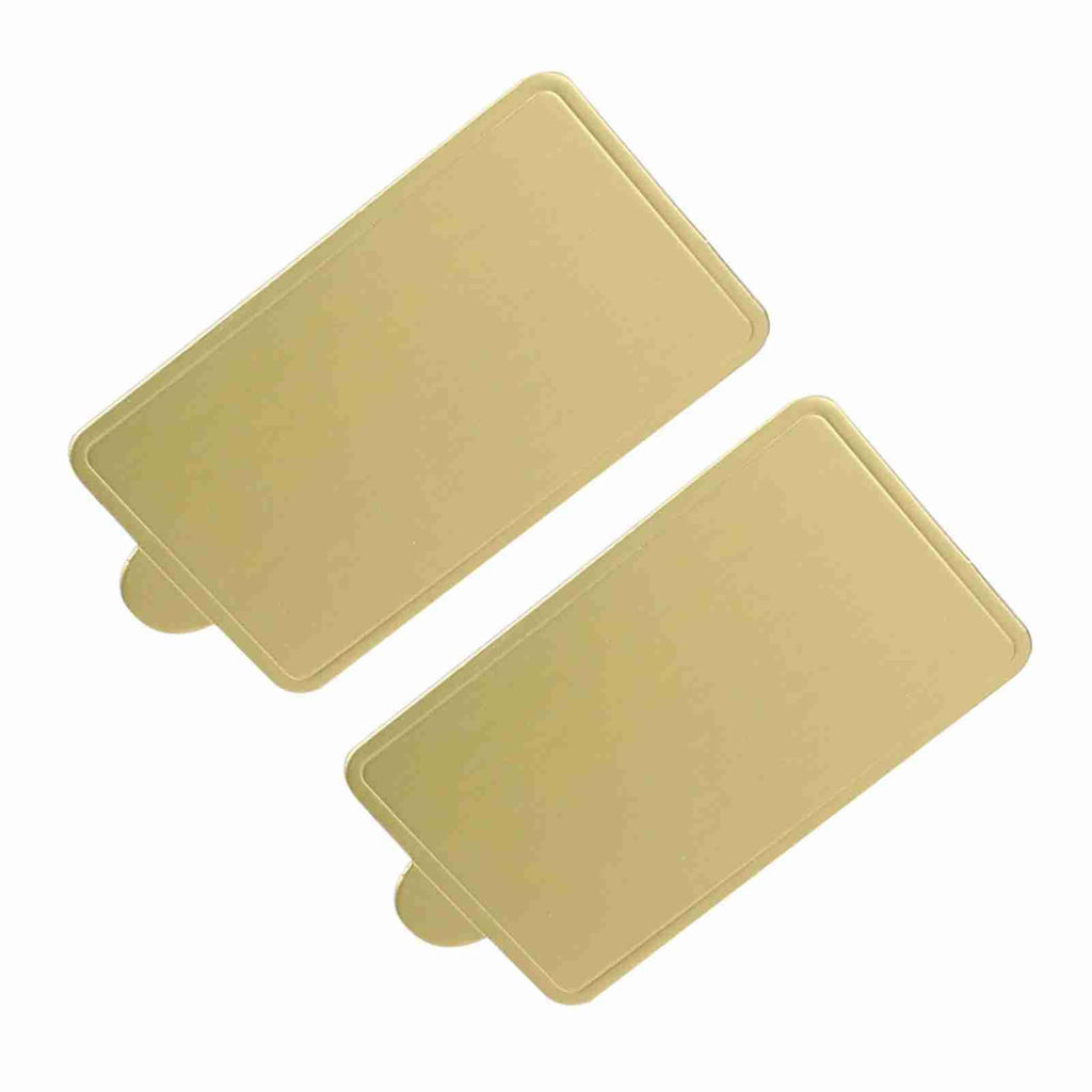 100 Pcs Gold Mini Cake Trays, Paper Mousse Cupcake Boards for Dessert Display Pastry Tray (large rectangle) large rectangle