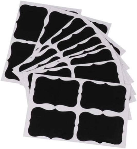 36 Pcs Black Waterproof Chalkboard Labels Stickers Home Kitchen Jars Bottle Tags Blackboard Stickers Office School Supplies Deft Design Labels and Stickers