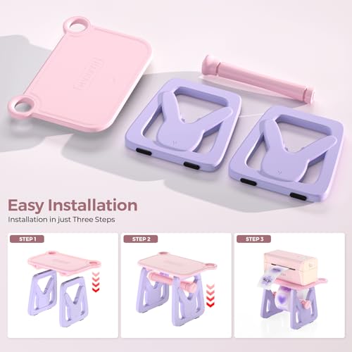 MUNBYN Label Holder for Rolls and Fanfold Labels+2.25"x1.25" Purple Thermal Sticker Labels