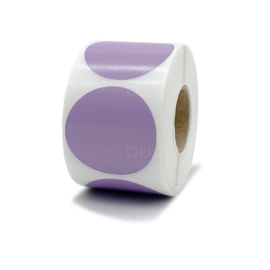 1.5 Inches Round Direct Thermal Labels Blank Shipping Labels Address Labels 500Pcs/Roll Compatible with Rollo & Zebra Desktop Printers(1 Roll, Purple) 1 ROLL