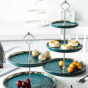 3 Tier Cake Stand Hardware Tiered Tray Hardware, 6 Sets Cake Stand Fittings Hardware for Cake Stand Mold, Silver Crown, Decoration Accessories for Wedding Family Banquet