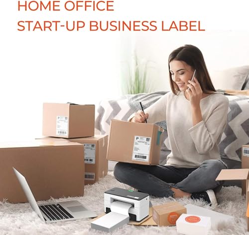 2 Inch Thermal Labels Round+Thermal Direct Shipping Label (Pack of 500 4x6 Fan-Fold Labels)