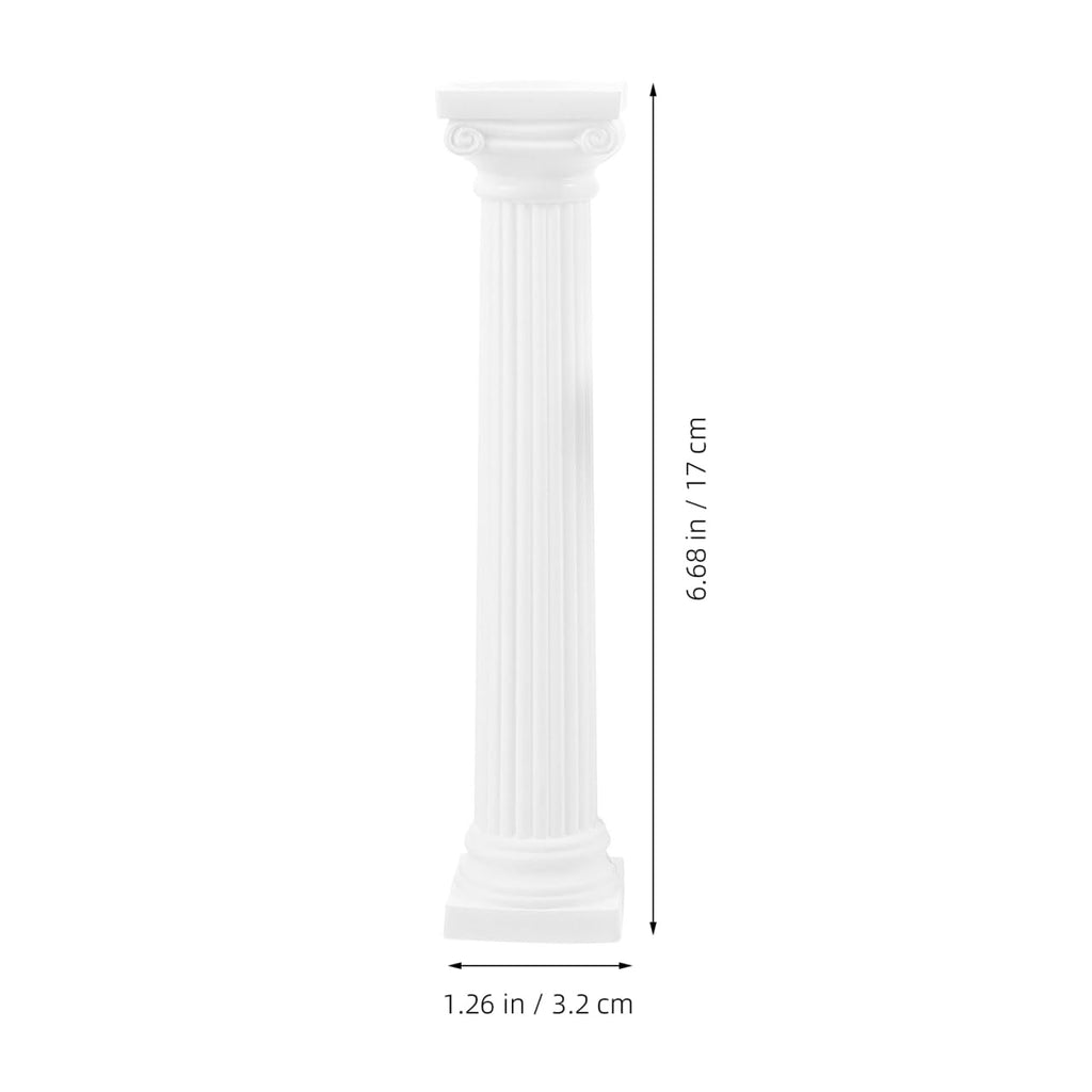 Totority Mini Roman Pillar Greek Columns, 6Pcs White Plastic Roman Column Set for Tiered Cakes Stacking, 6.7 Inch Miniature Pillars Decor for Wedding Photography Props