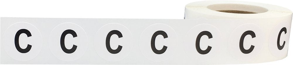 Letter C Inventory Labels .75 Inch Round Circle Dots 500 Adhesive Stickers