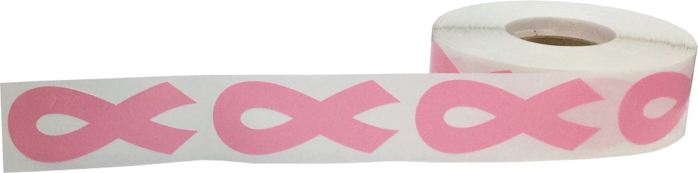 Pink Awareness Ribbon Stickers 2 Inch 500 Total Adhesive Labels