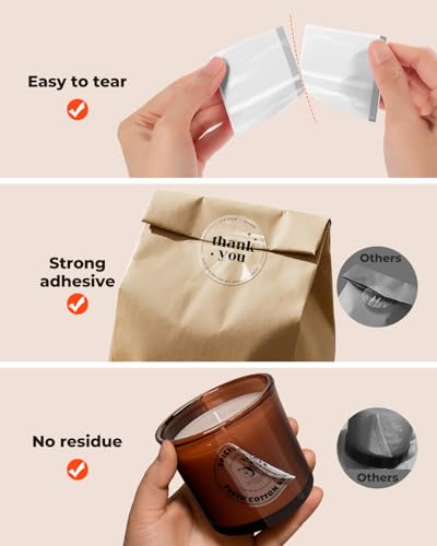 2 Inch Transparent Circle Self-Adhesive Waterproof Thermal Label+Gold Transparent Thermal Stickers