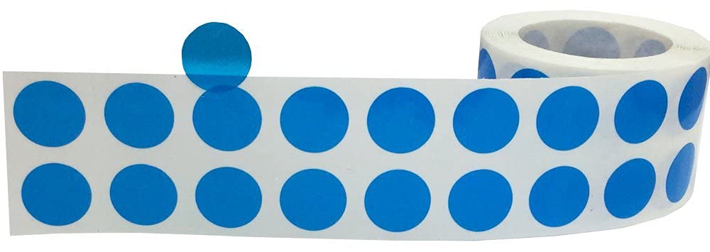 Blue 1/2" Inch Transparent Color Coding Labels, 1,000 Total Adhesive Stickers On A Roll, Ideal for Planners, Journals, Mailing Seals and Crafting Ideas Blue