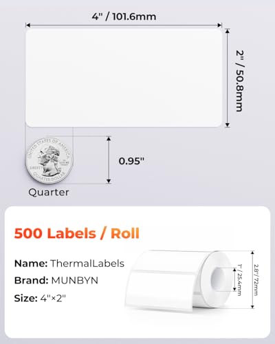 4x2 Direct Thermal Labels+2 Inch Round Thermal Labels