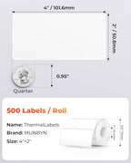 4x2 Direct Thermal Labels+2 Inch Round Thermal Labels