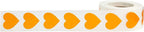 Orange heart-shaped adhesive seals for Valentine's Day crafting and scrapbooking, 0.75 inch, 500 stickers 
