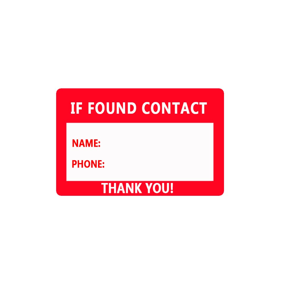 If Found Contact Info Sticker,2X3 Inch 10 Pcs Stickers