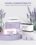 2.25"x1.25" Purple Thermal Sticker Labels+2 Inch Round Thermal Labels